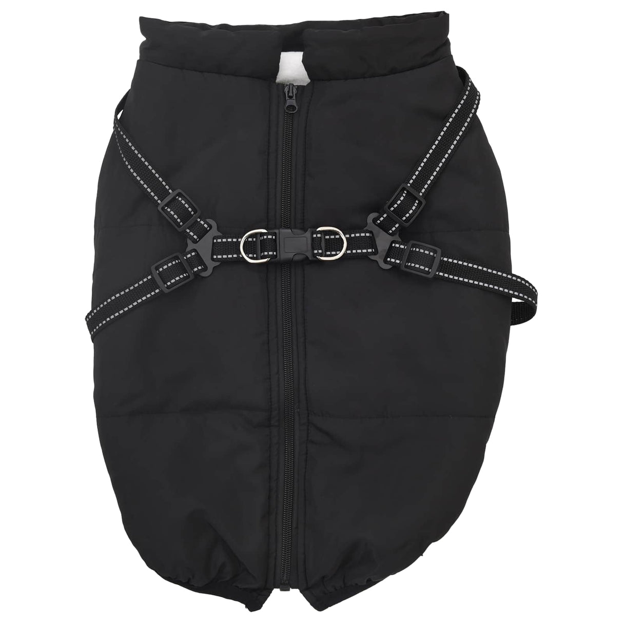 Dog Coat Black L44 Fleece and Polyester