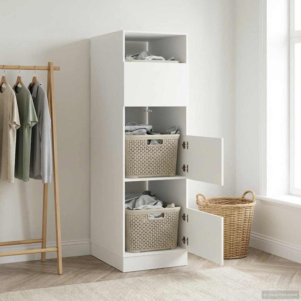 Laundry Cabinet White 50 x 68 x 162 cm Engineered wood