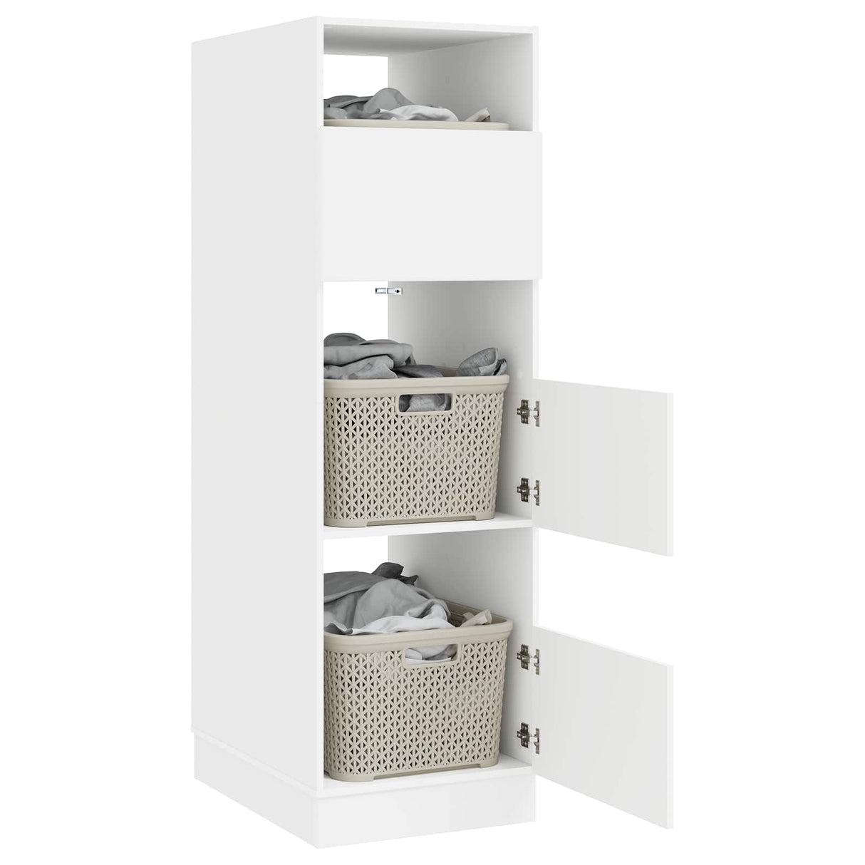 Laundry Cabinet White 50 x 68 x 162 cm Engineered wood