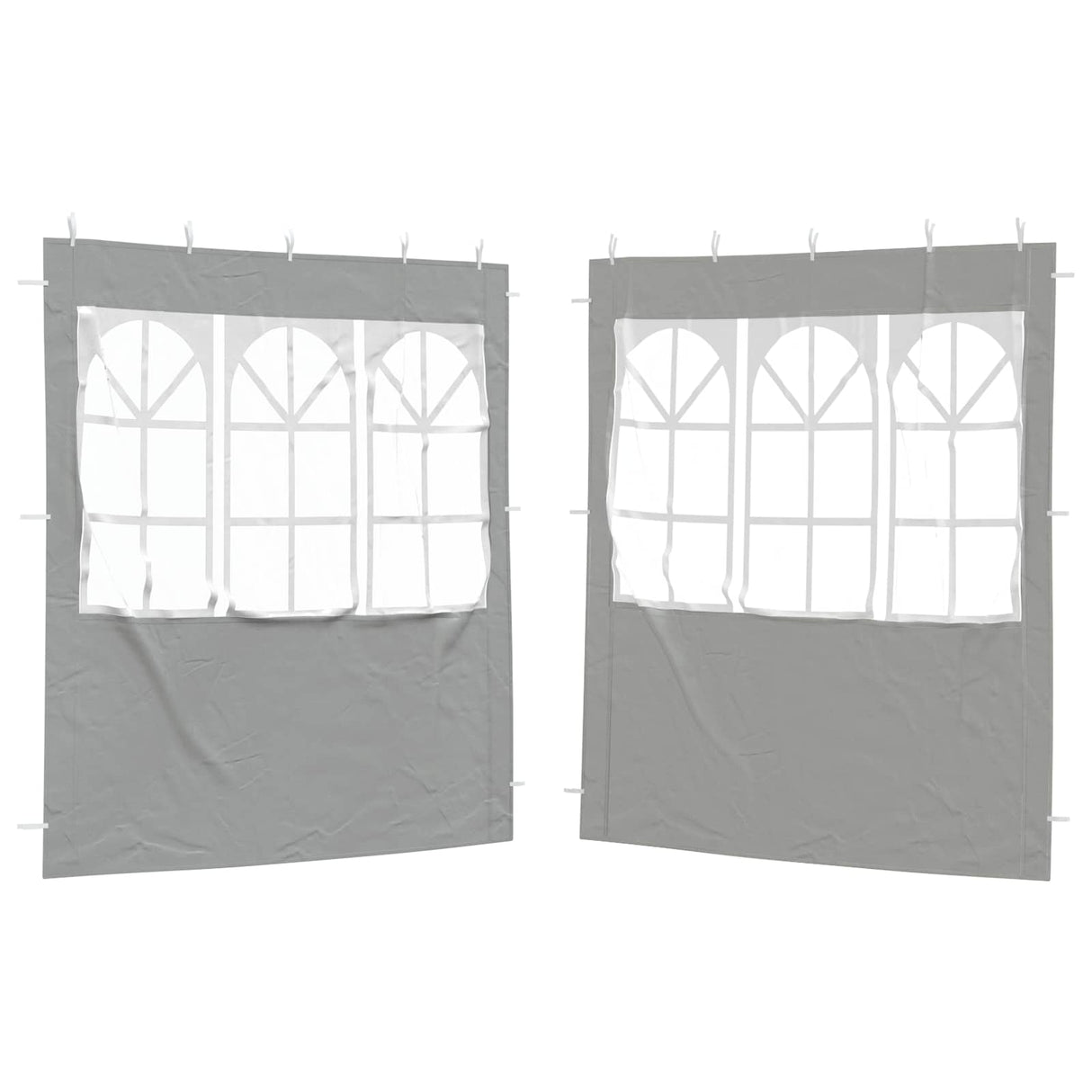 Party Tent Sidewall 2 pcs 200 x 195 cm Light Grey PE and Steel