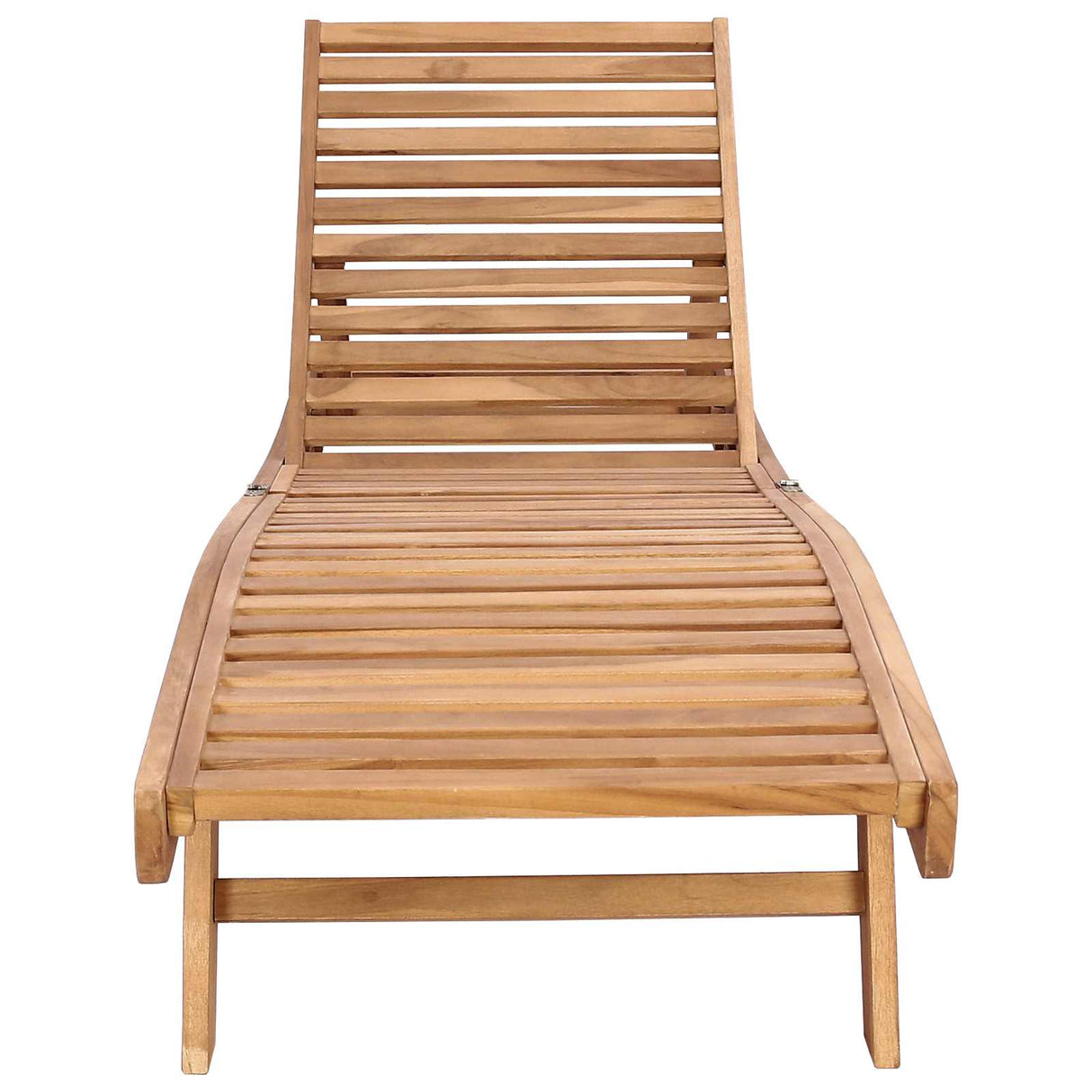 Sun Lounger Solid Teak Wood Brown