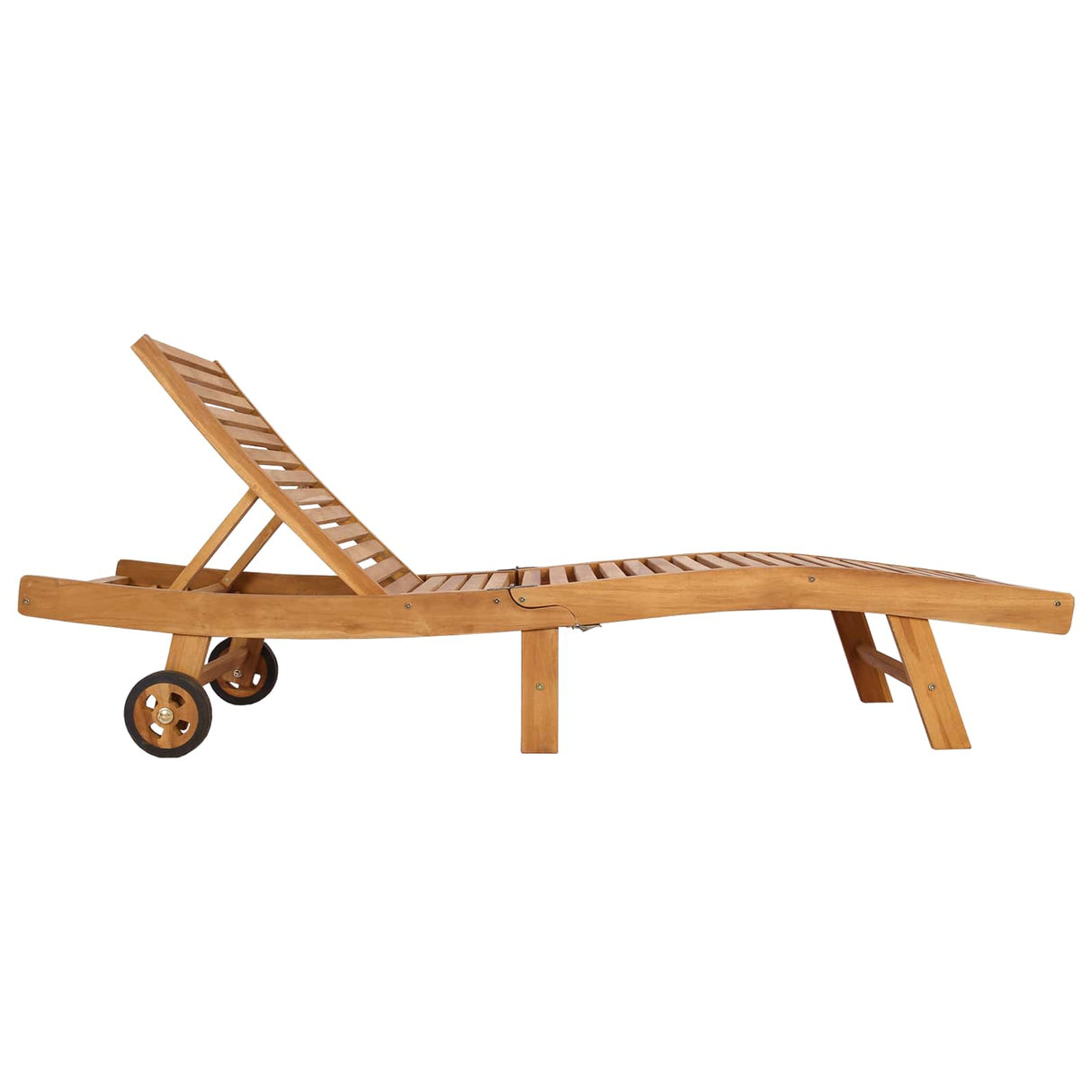 Sun Lounger Solid Teak Wood Brown