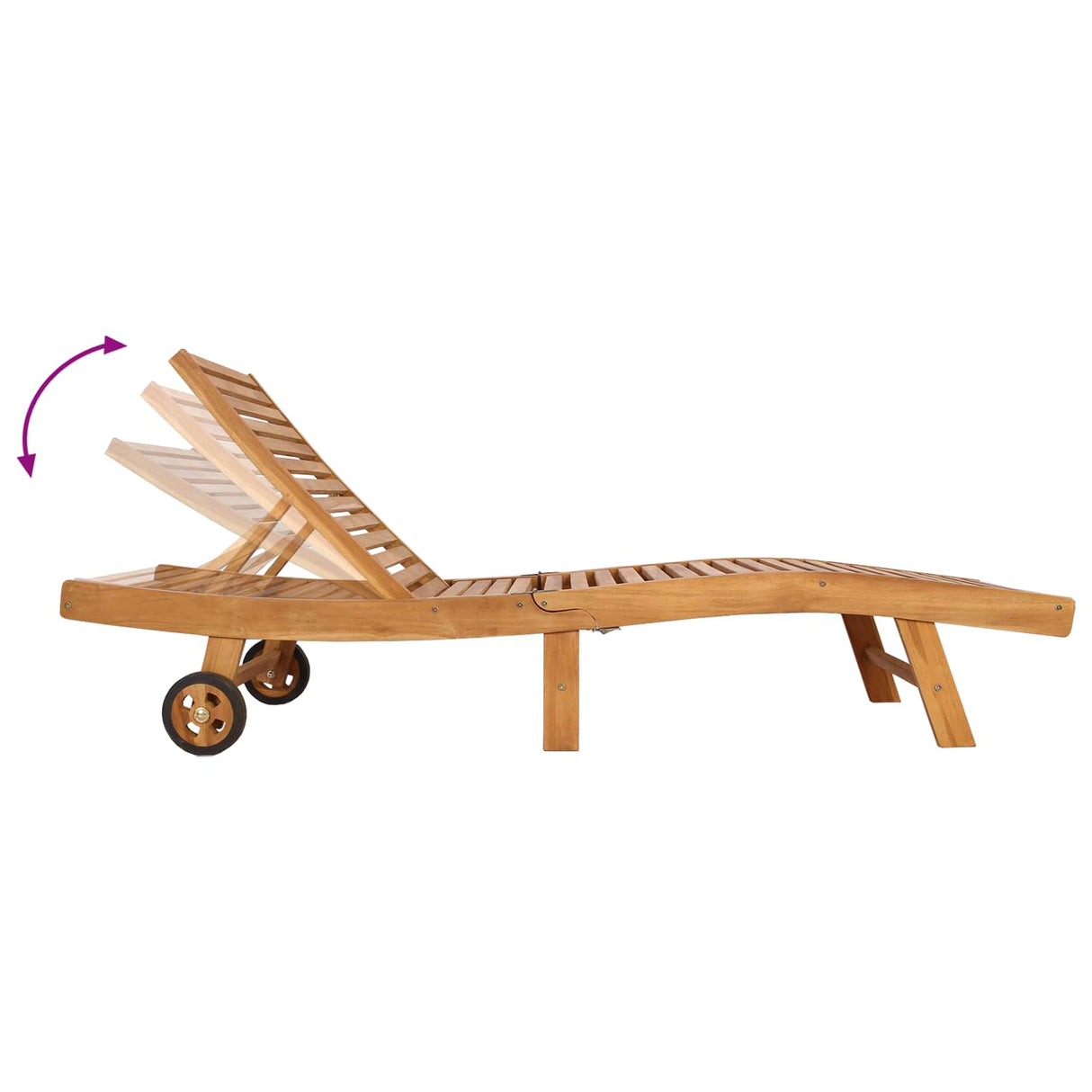 Sun Lounger 2 pcs Solid Teak Wood Brown