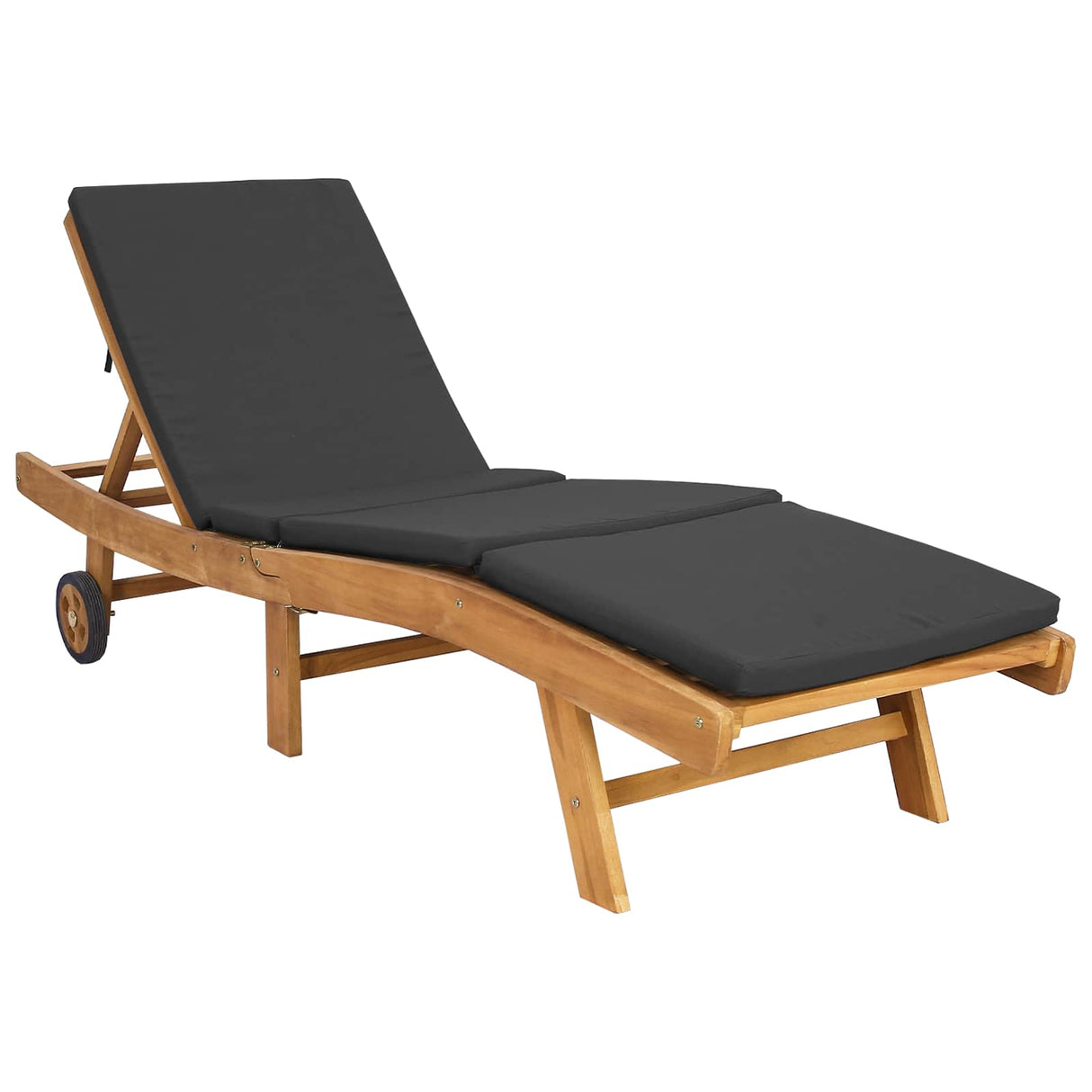 Sun Lounger Polyester Brown and Dark Grey