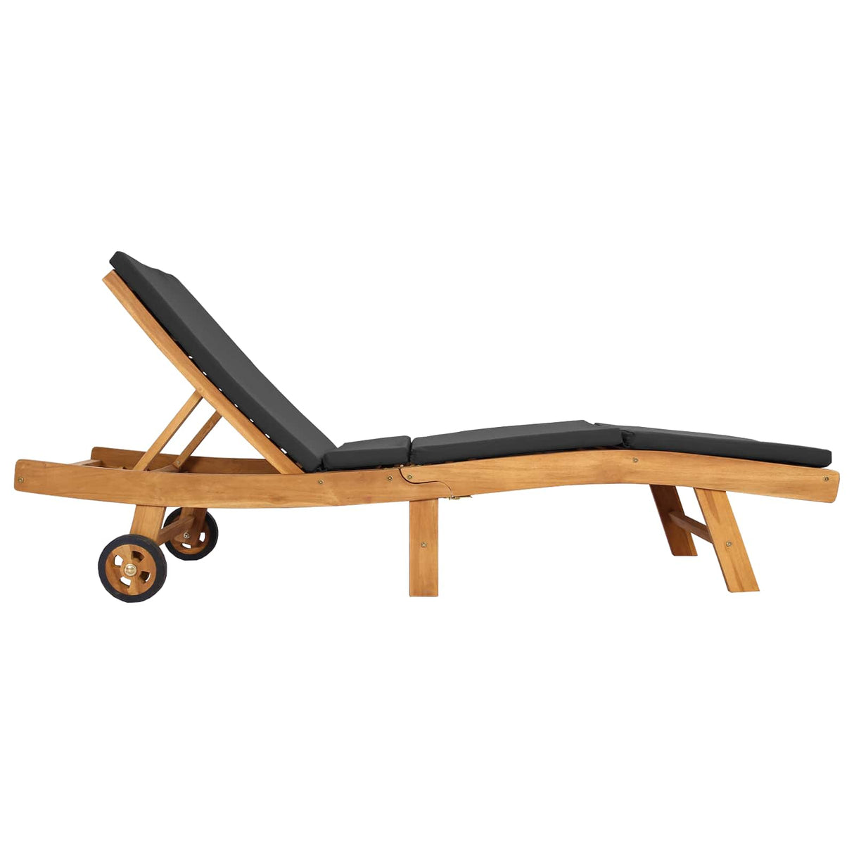 Sun Lounger Polyester Brown and Dark Grey