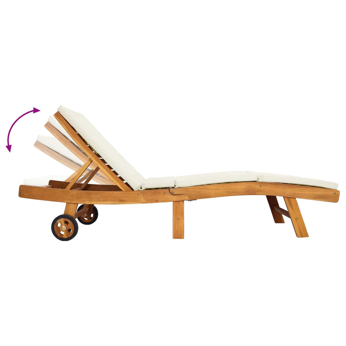 Sun Lounger Polyester Brown and Cream