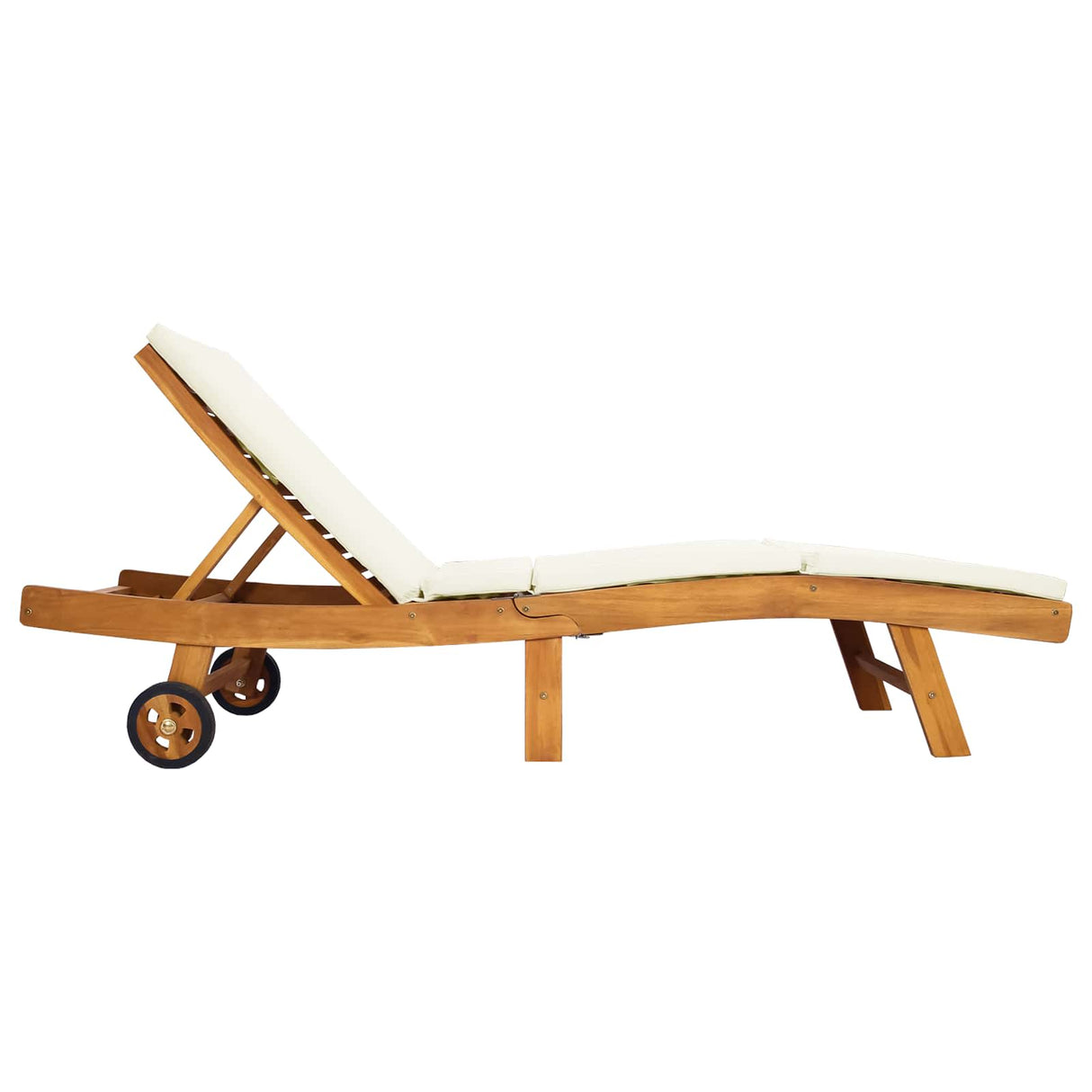 Sun Lounger Polyester Brown and Cream