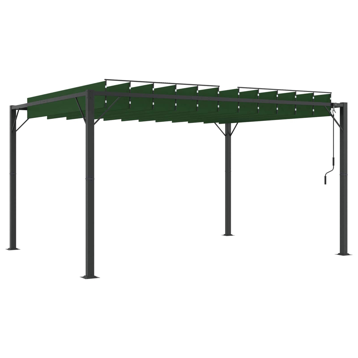 Gazebo with Louvered Roof Green 3 x 4 x 2.14 m
