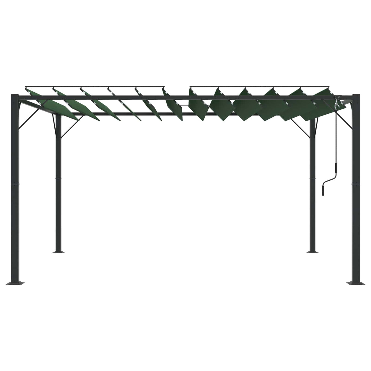 Gazebo with Louvered Roof Green 3 x 4 x 2.14 m