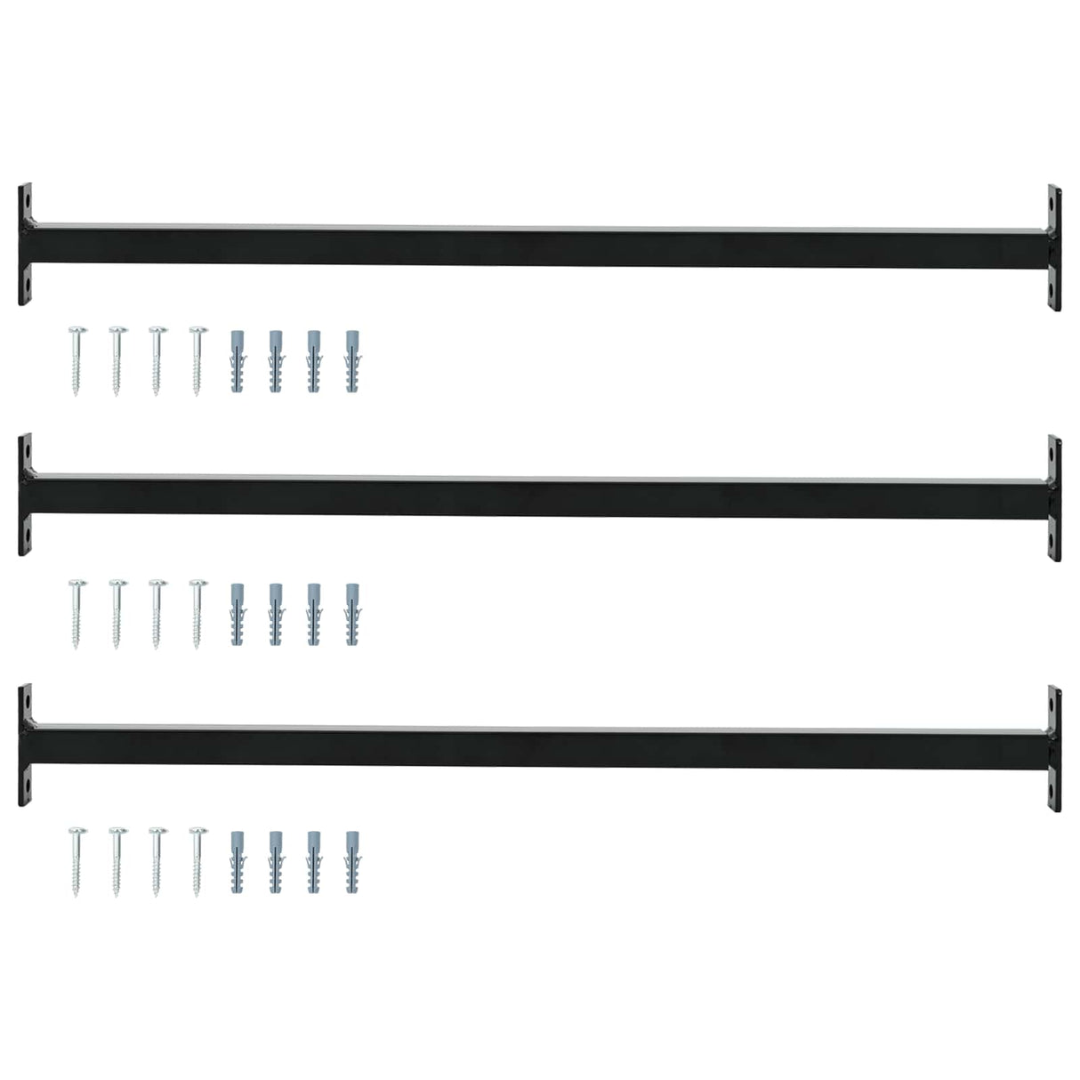 Adjustable Window Safety Bar 3 pcs 710 -1200 mm Steel Black