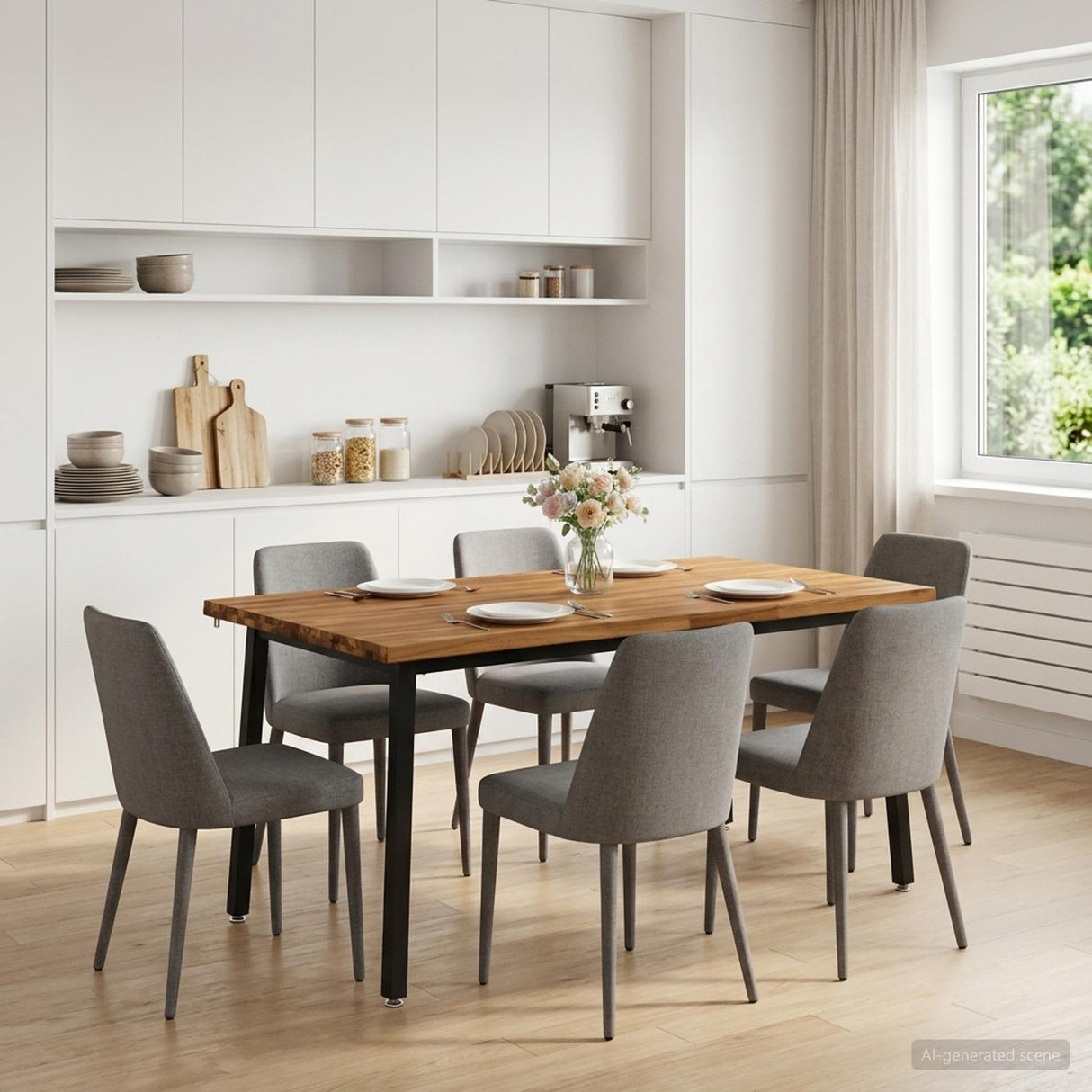 live edge dining table 160 x 80 x 75 cm Solid Acacia Wood