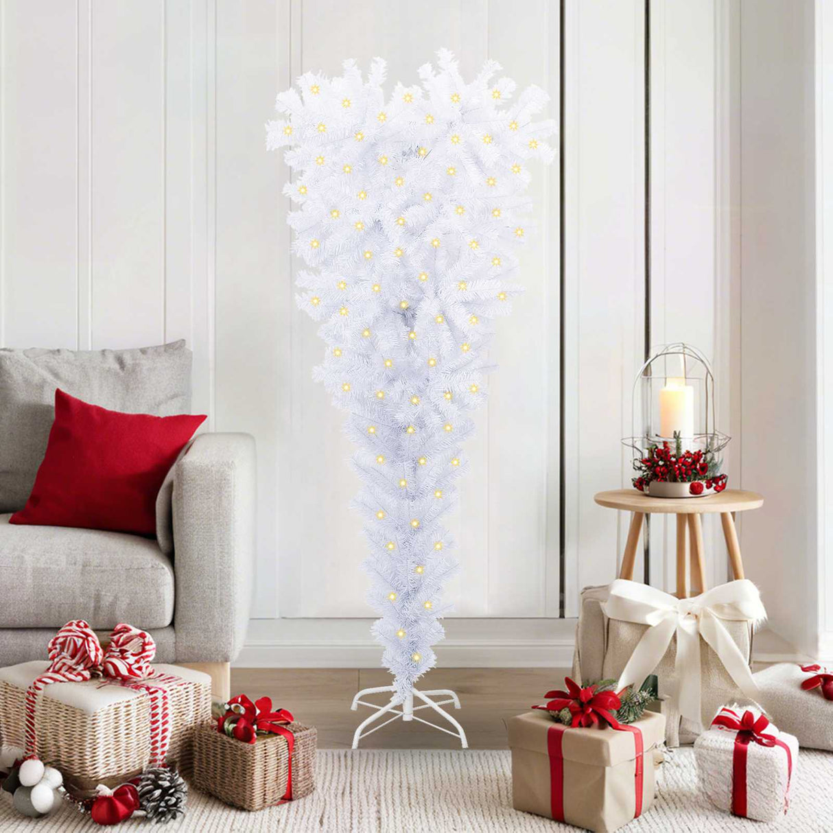 Artificial Christmas Tree with Stand White 150 cm PVC and Steel