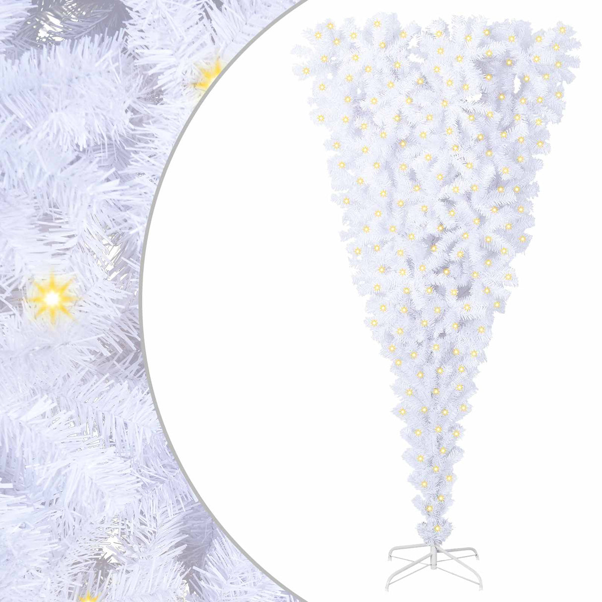 Artificial Christmas Tree with Stand White 210 cm PVC and Steel