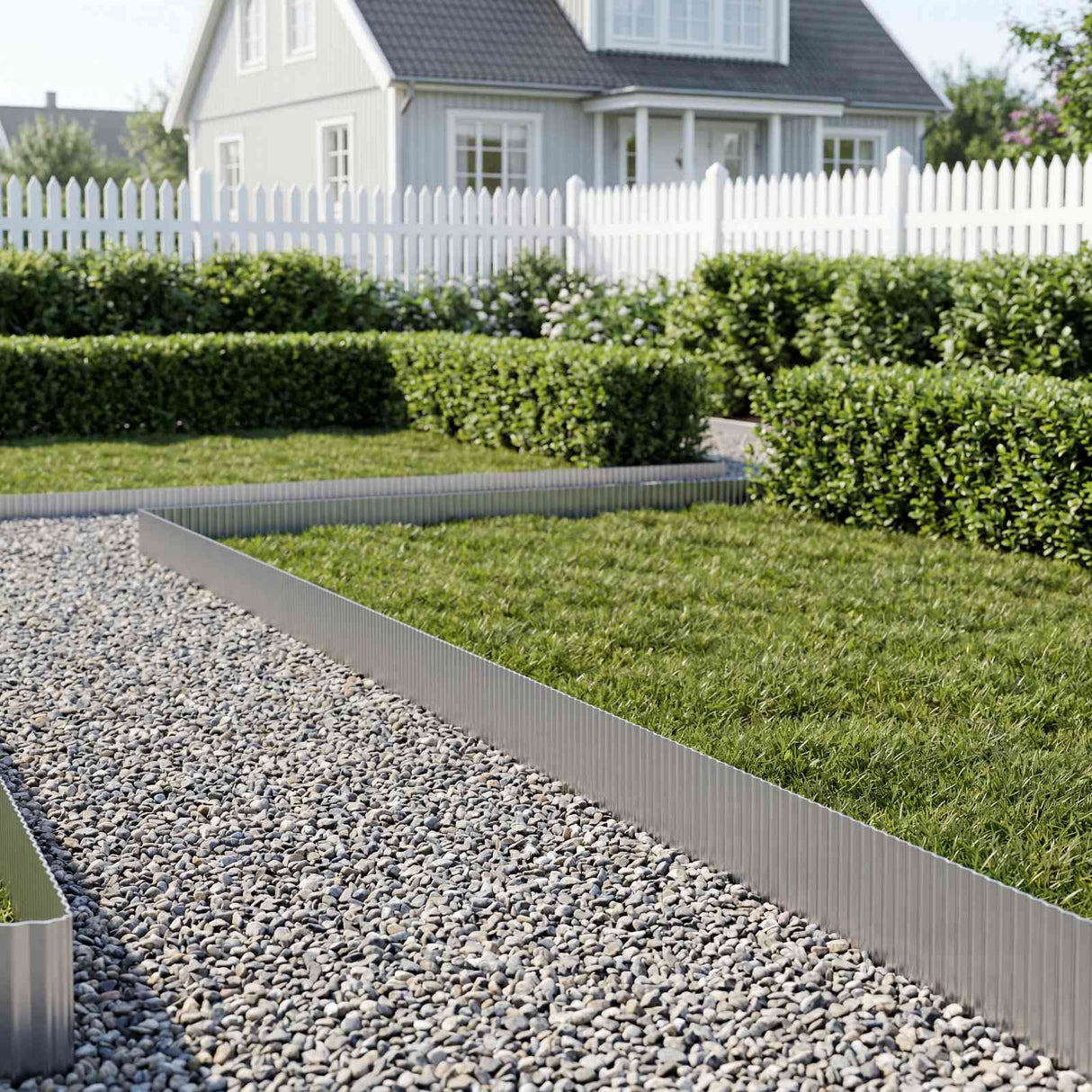 Lawn Edging 20 m x 25 cm Galvanised Steel Silver
