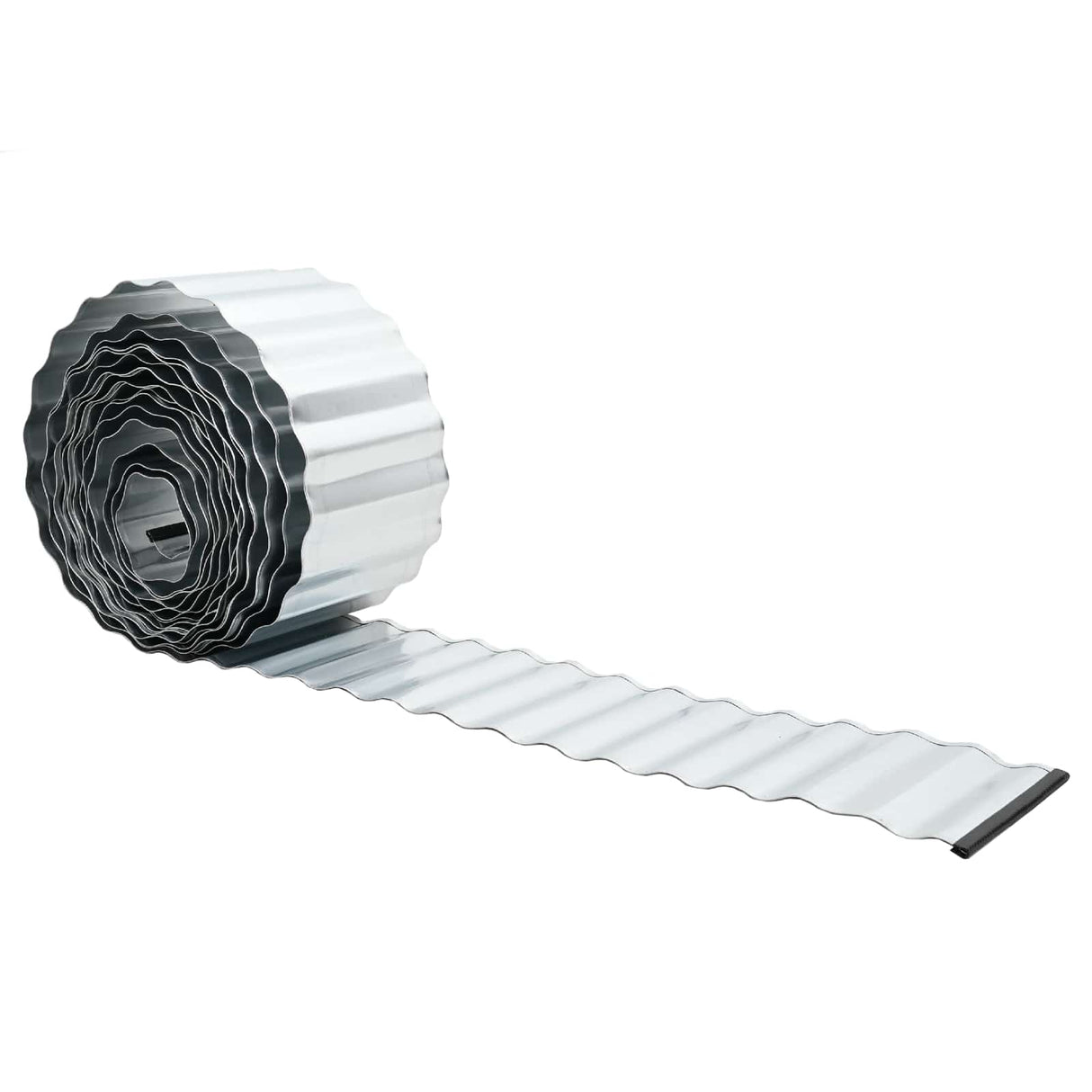 Lawn Edging 20 m x 25 cm Galvanised Steel Silver