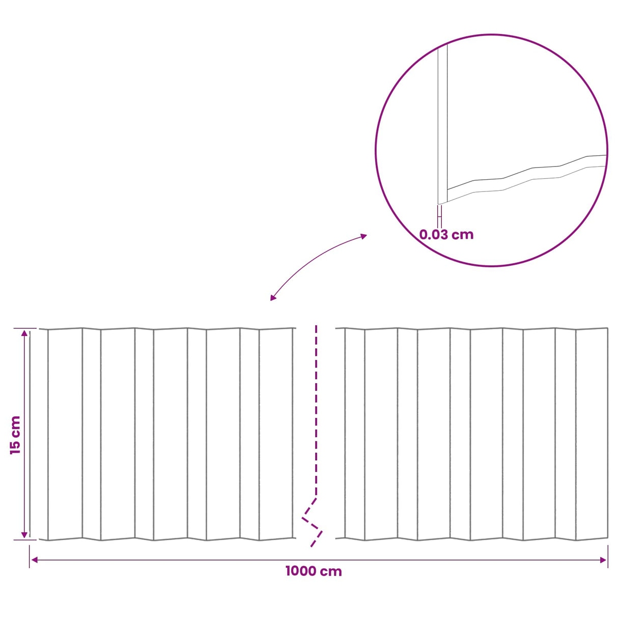 Lawn Edging 10 m x 15 cm Galvanised Steel Silver