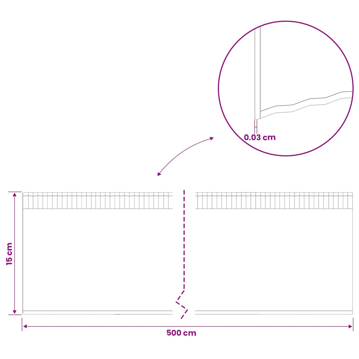 Lawn Edging 5 m x 15 cm Galvanised Steel Silver