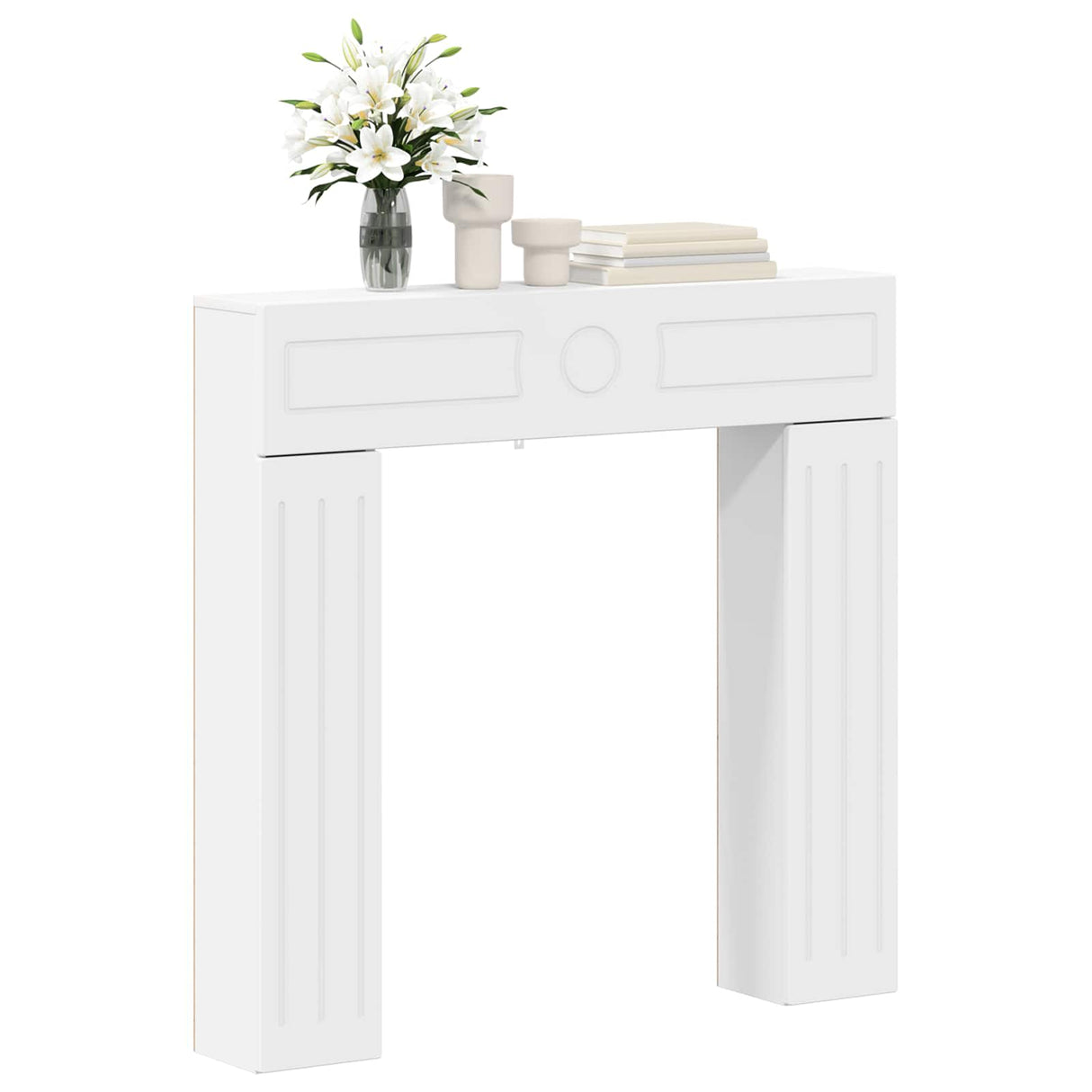 Fireplace Surround White 102 x 18 x 100.5 cm Engineered Wood