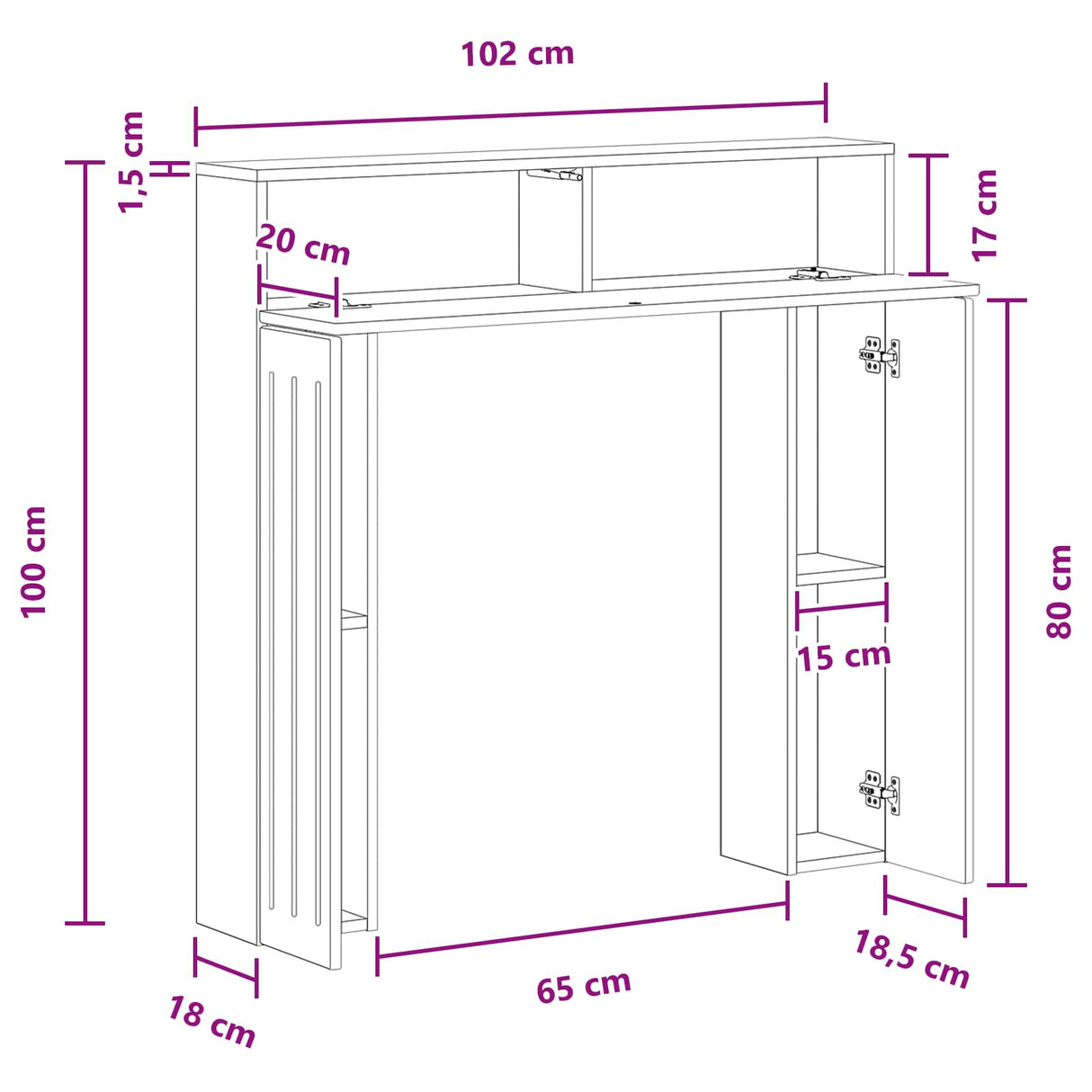 Fireplace Surround White 102 x 18 x 100.5 cm Engineered Wood