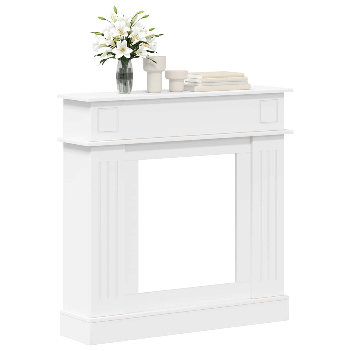 Fireplace Surround White 102 x 26 x 100 cm Engineered Wood