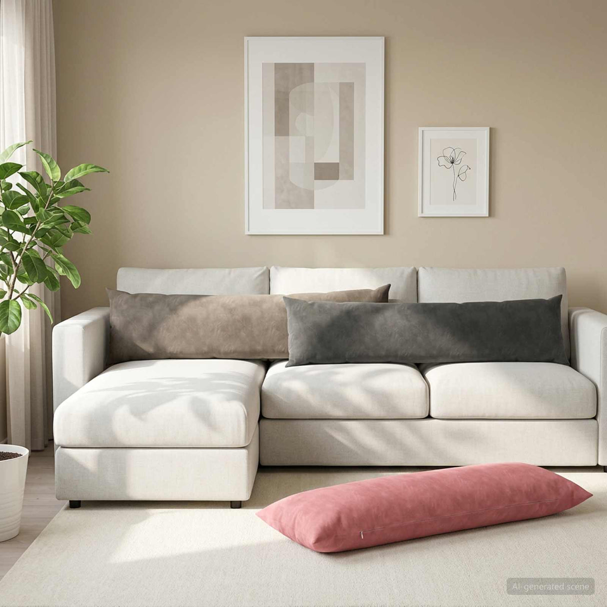 Cushion with Pillow HEERLEN 2 pcs Dark Grey Velvet