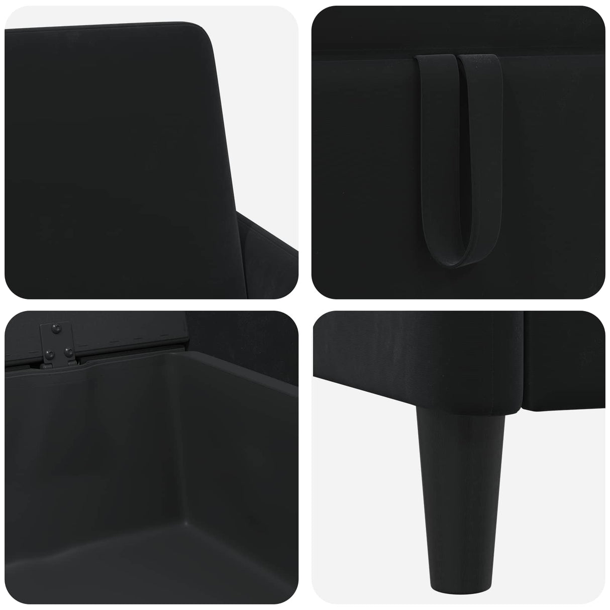 Sofa With Storage Black 152 x 78 x 87 cm Polyester