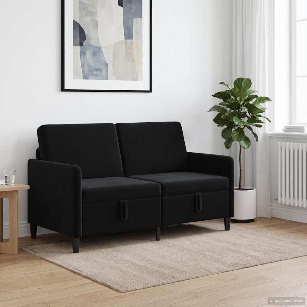 Sofa with Storage Black 152 x 78 x 87 cm Polyester