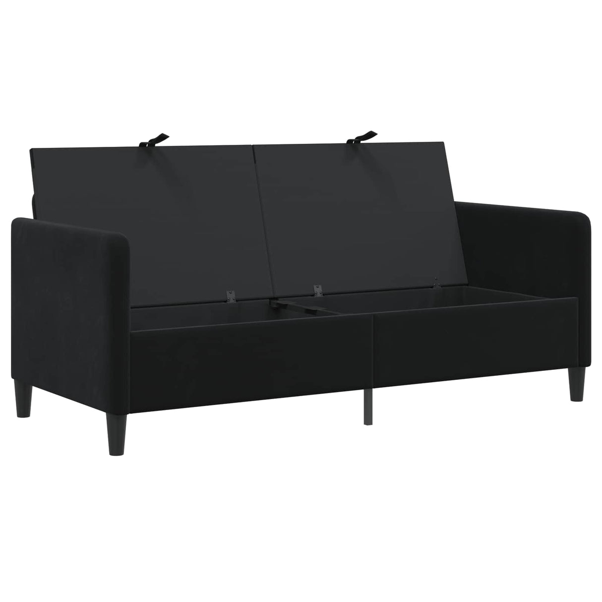 Sofa with Storage Black 172 x 78 x 87 cm Polyester