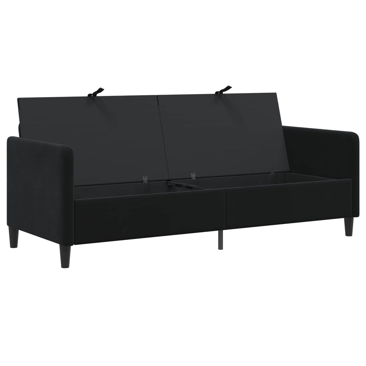 Sofa With Storage Black 192 x 78 x 87 cm Polyester