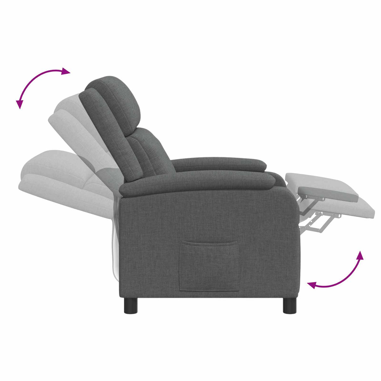 Recliner Dark Grey Fabric