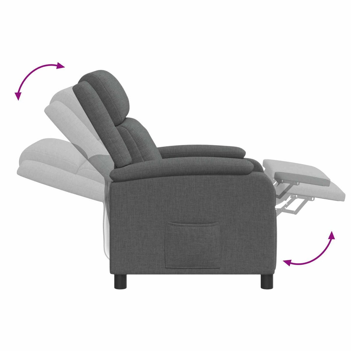 Recliner Dark Grey Fabric