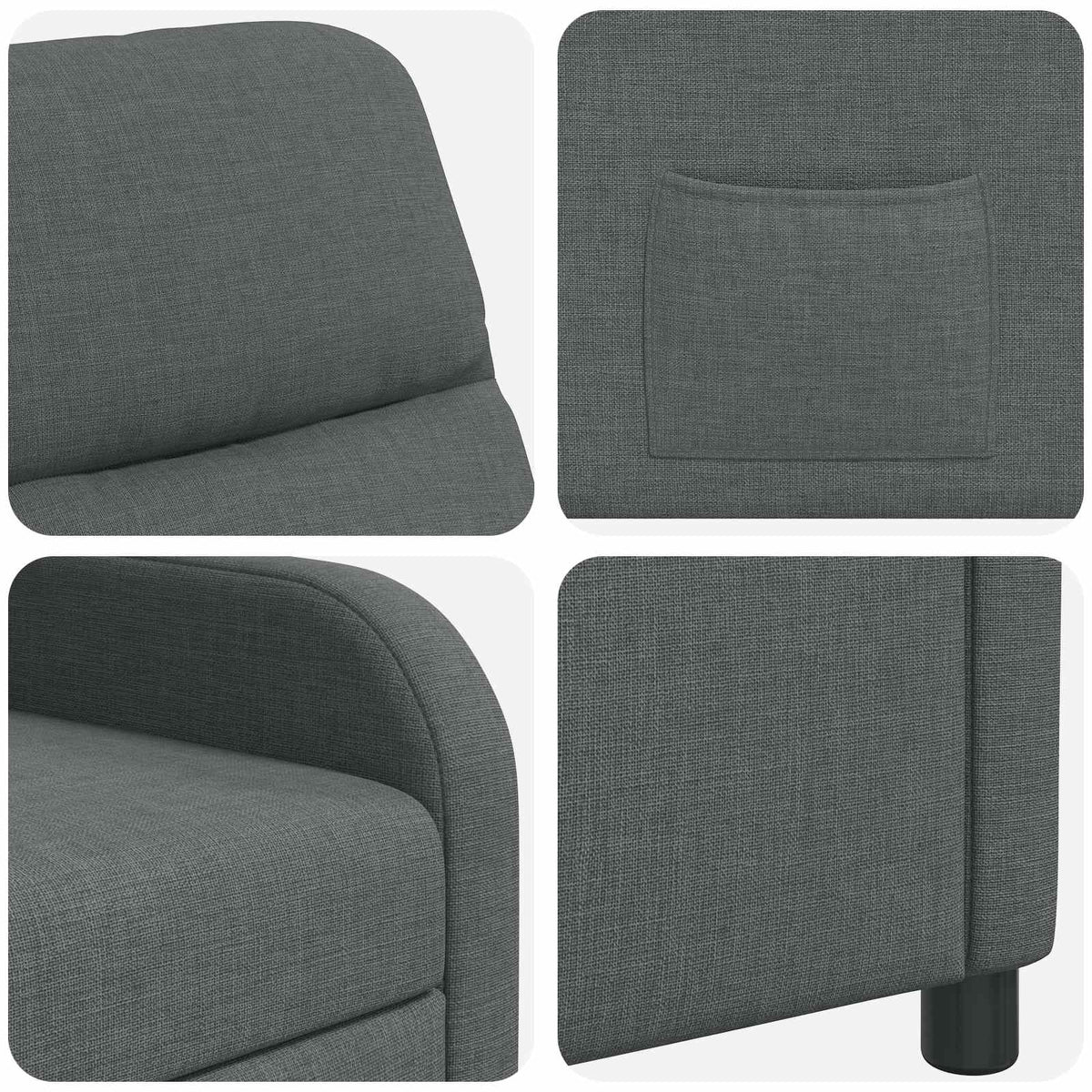 Recliner Dark Grey Fabric
