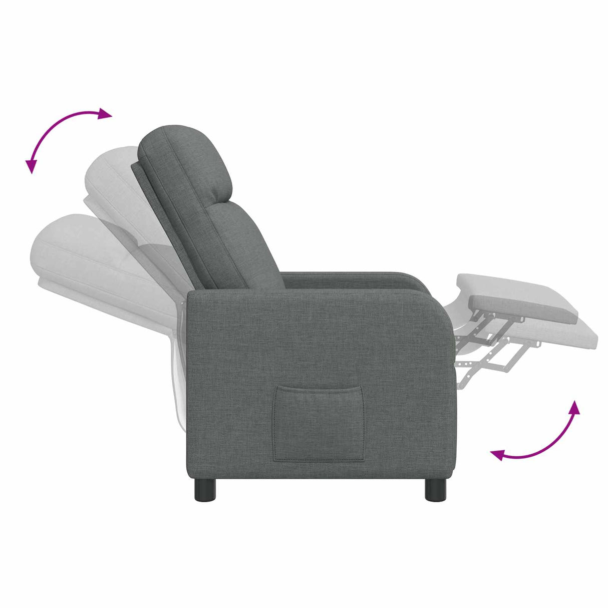Massage Recliner Dark Grey Fabric