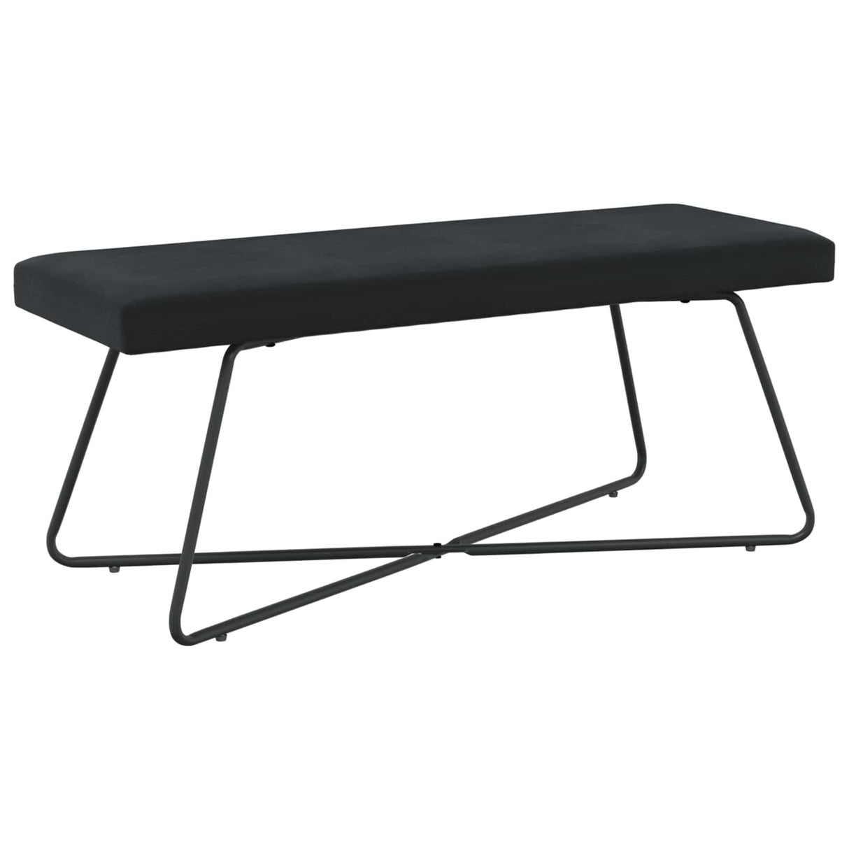 Bench Black 110 x 40 x 45 cm Velvet