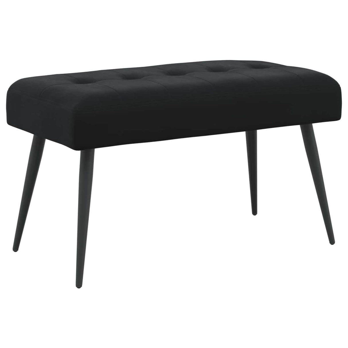 Button tufted bench Black 80 x 40 x 46 cm Velvet