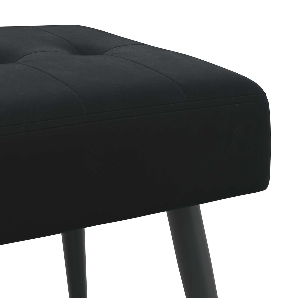 Button tufted bench Black 110 x 40 x 46 cm Velvet