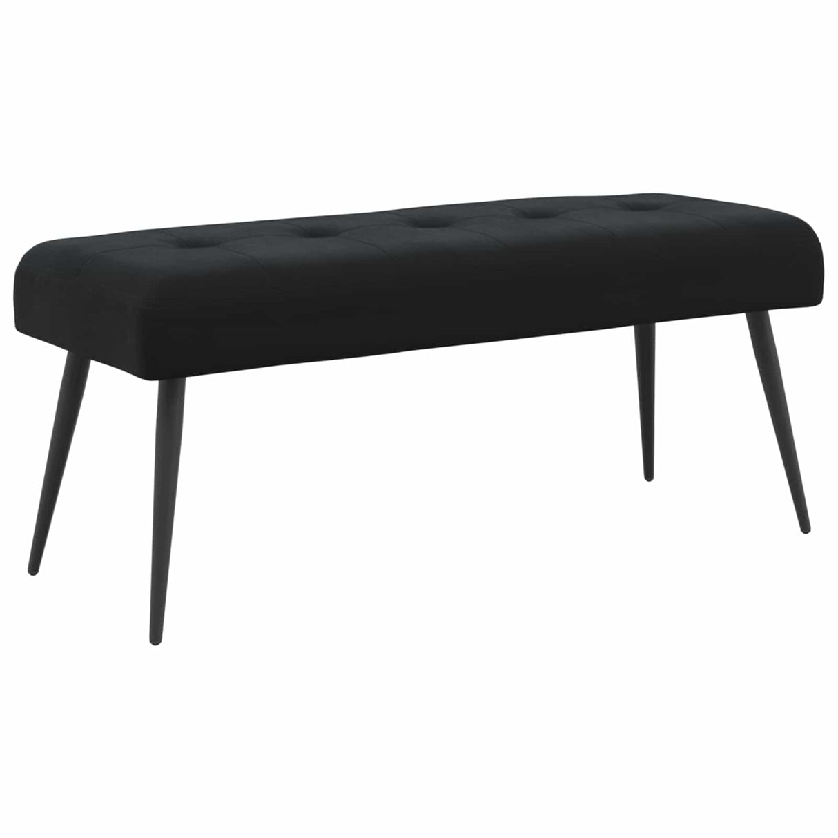 Button tufted bench Black 110 x 40 x 46 cm Velvet