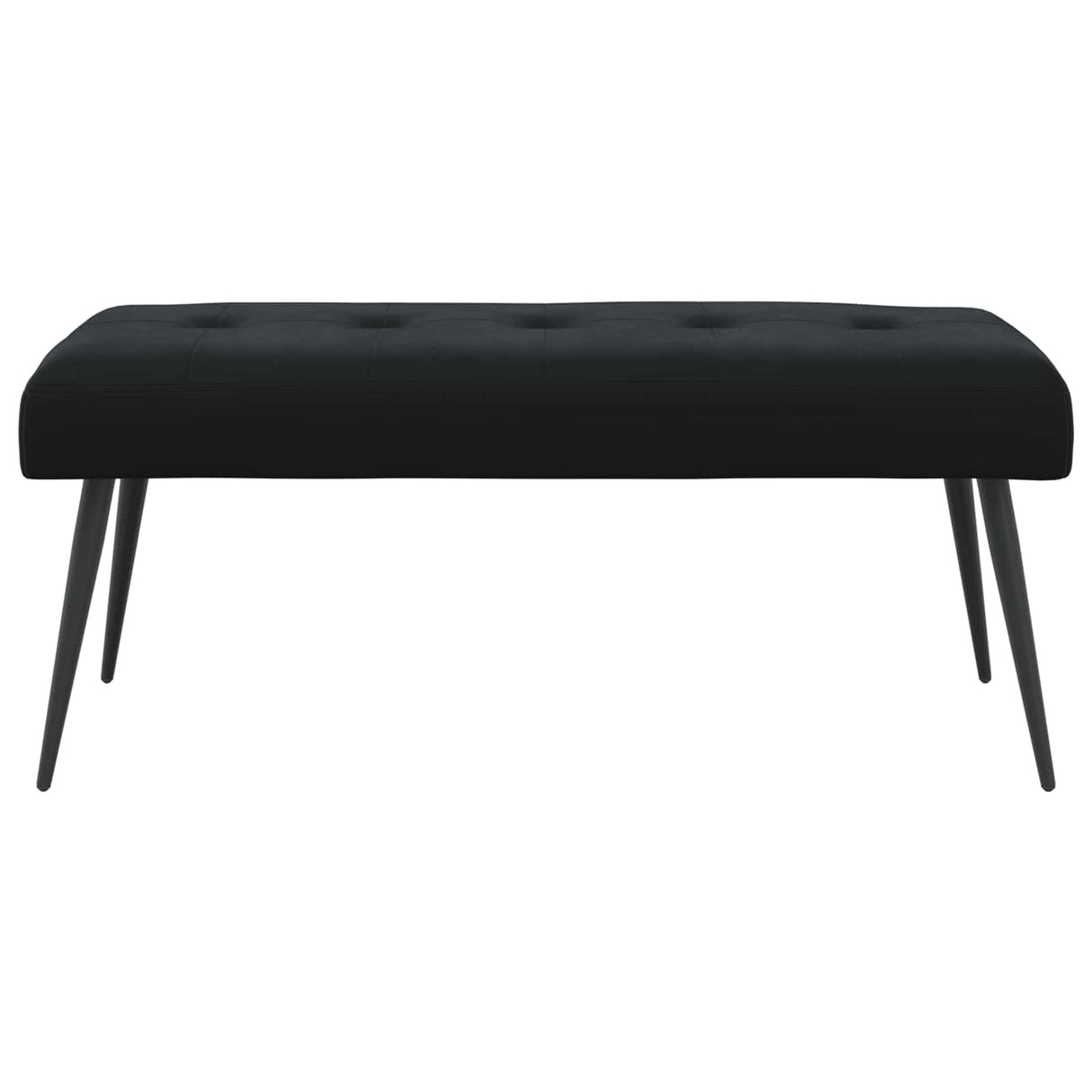 Button tufted bench Black 110 x 40 x 46 cm Velvet