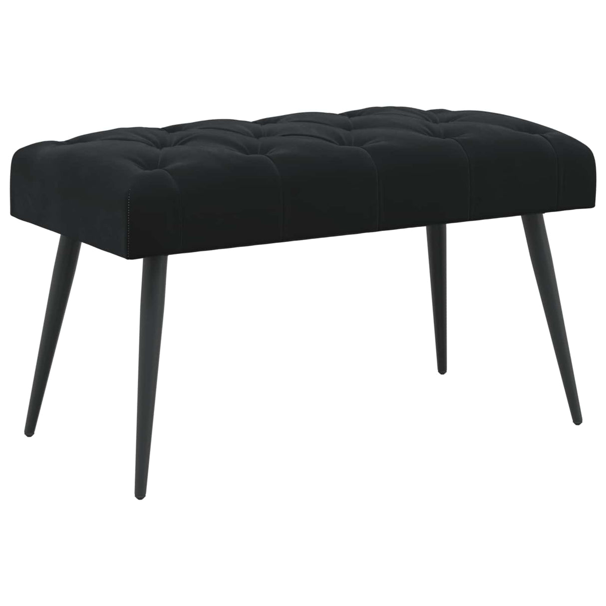 Button tufted bench Black 80 x 40 x 46 cm Velvet