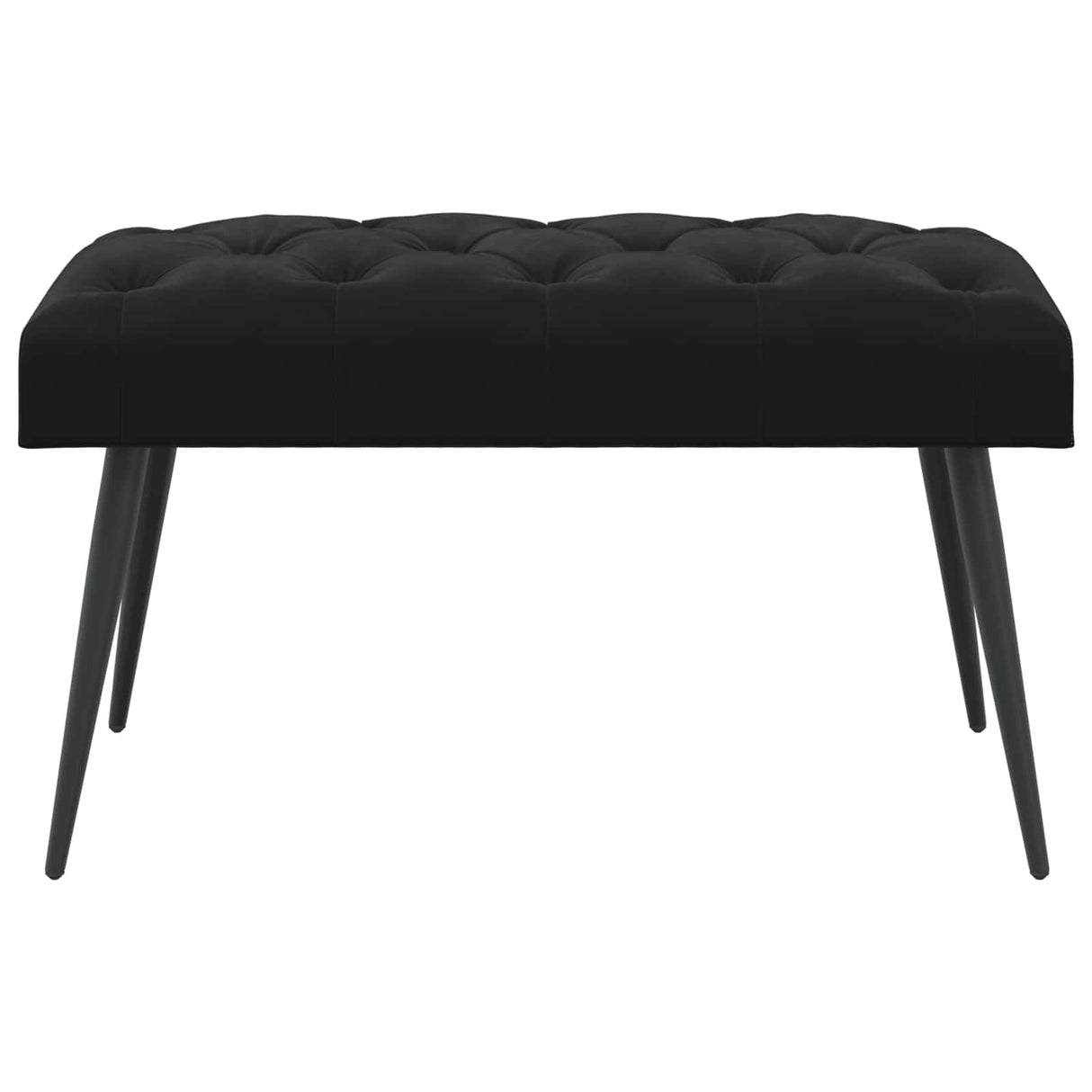 Button tufted bench Black 80 x 40 x 46 cm Velvet