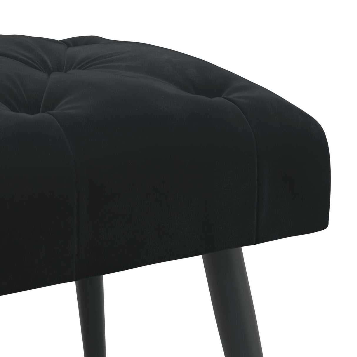 Button tufted bench Black 110 x 40 x 46 cm Velvet