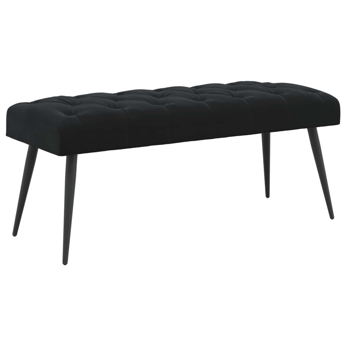 Button tufted bench Black 110 x 40 x 46 cm Velvet