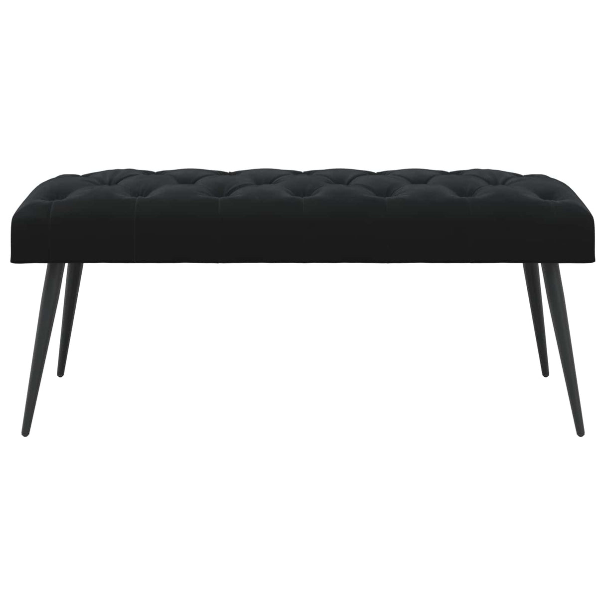 Button tufted bench Black 110 x 40 x 46 cm Velvet