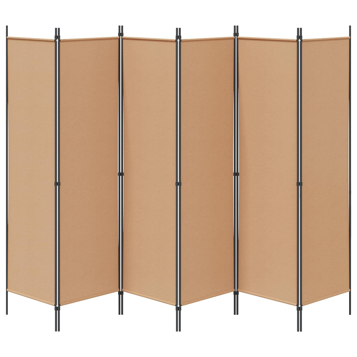 6-Panel Room Divider Beige 300 x 180 cm Fabric