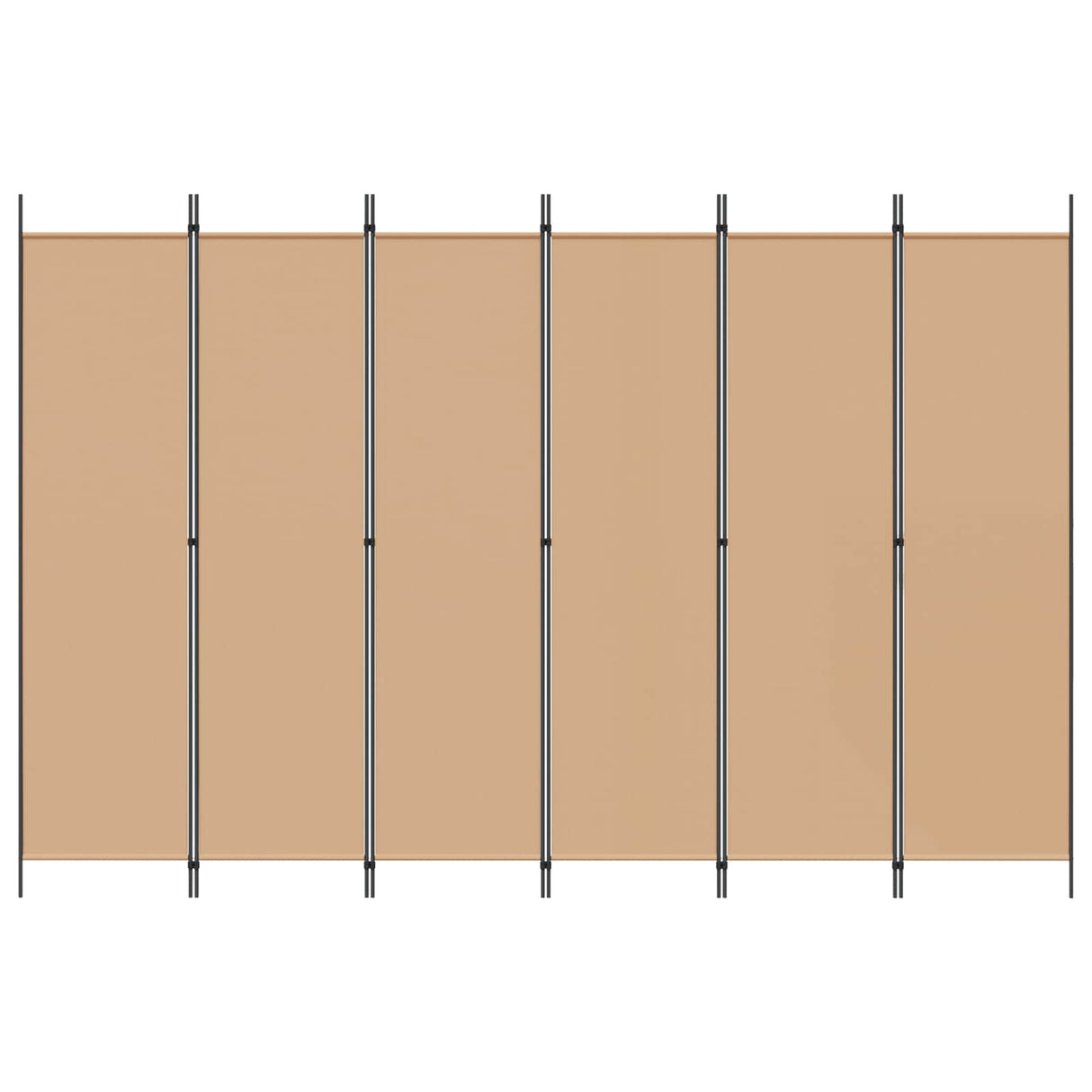 6-Panel Room Divider Beige 300 x 200 cm Fabric