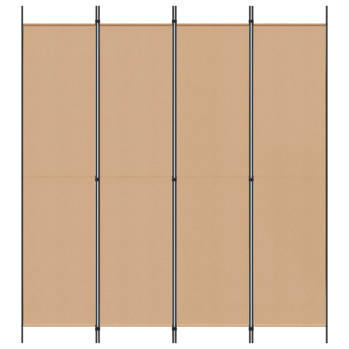 4-Panel Room Divider Beige 200 x 220 cm Fabric