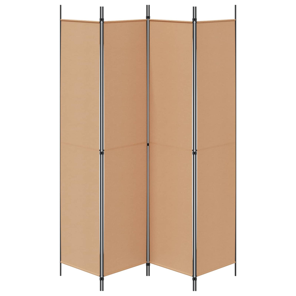 4-Panel Room Divider Beige 200 x 220 cm Fabric