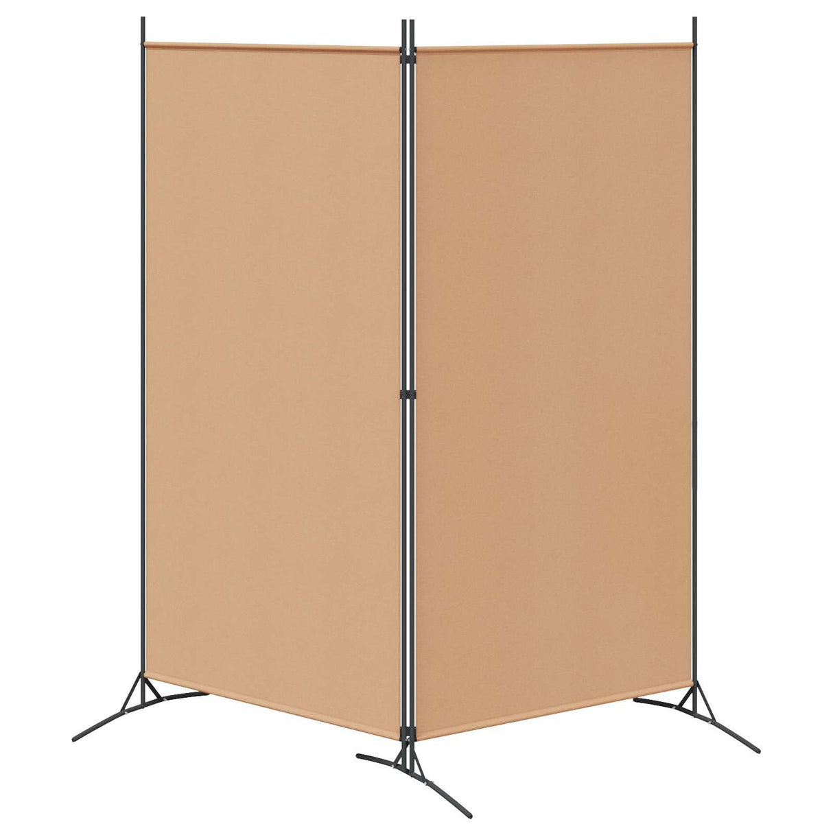 2-Panel Room Divider Beige 175 x 180 cm Fabric
