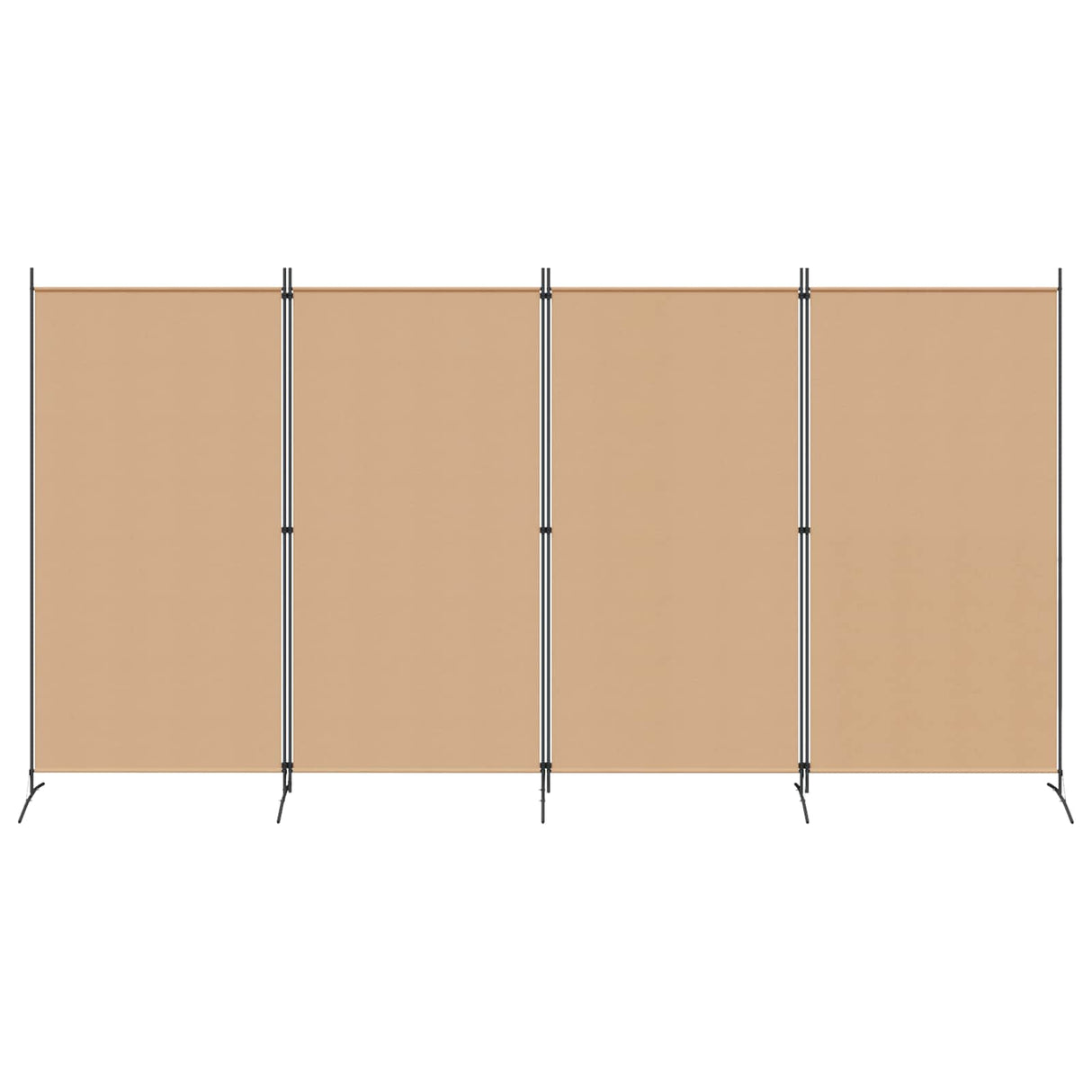 4-Panel Room Divider Beige 346 x 180 cm Fabric