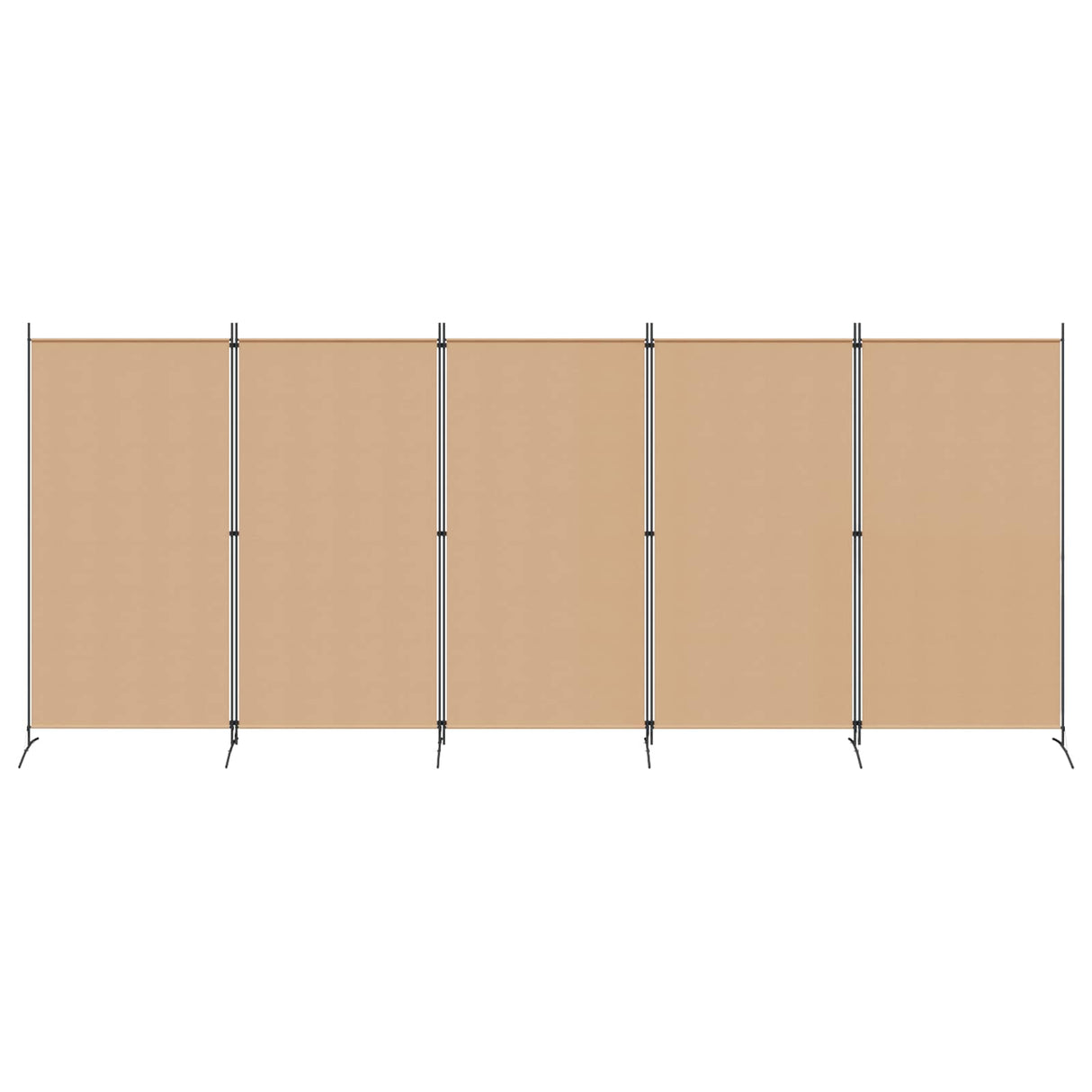 5-Panel Room Divider Beige 433 x 180 cm Fabric